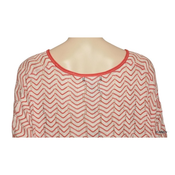 BCBG Max Azria Silk Blend Chevron Poncho Knit Sweater Top Pink S Nwt $198 - Picture 5 of 9